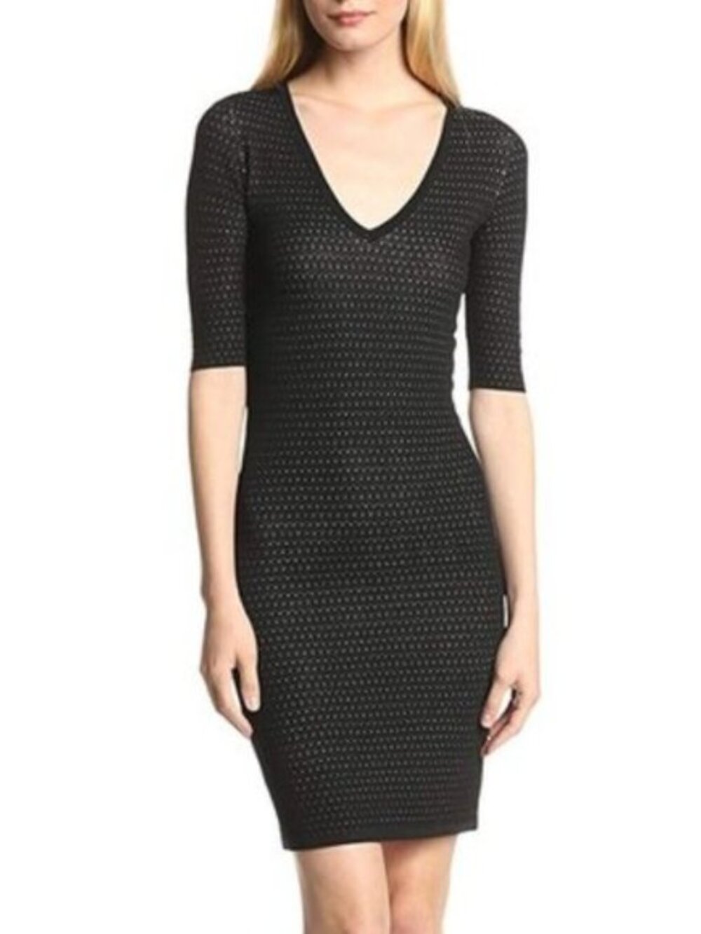 French Connection Black White Reversible Danni V Neck Dress Size 8 NEW
